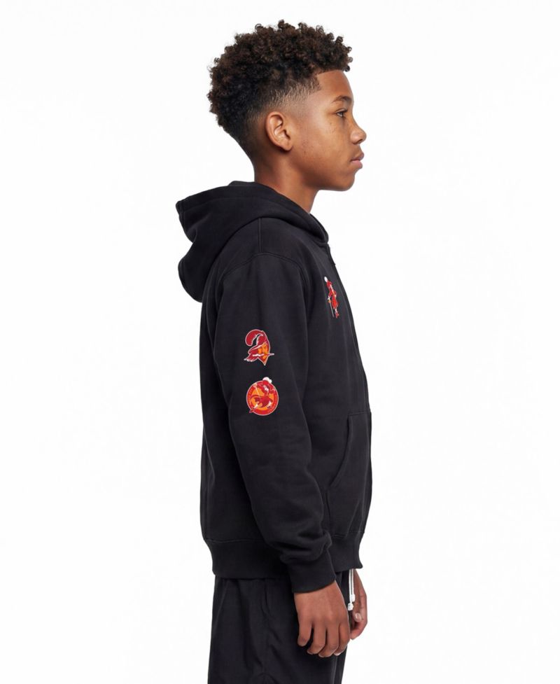 Big Boys and Girls Black Tampa Bay Buccaneers Disney X Champion Full-Zip Hoodie