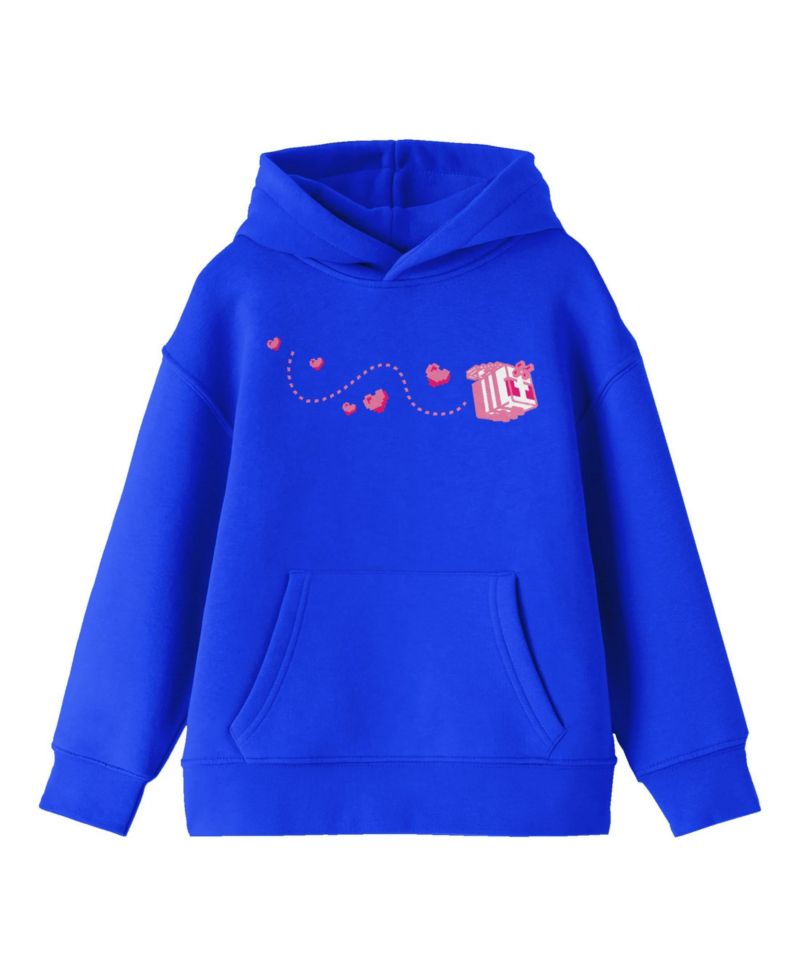 Block Butterfly Flying Youth Royal Blue Graphic Hoodie-XS