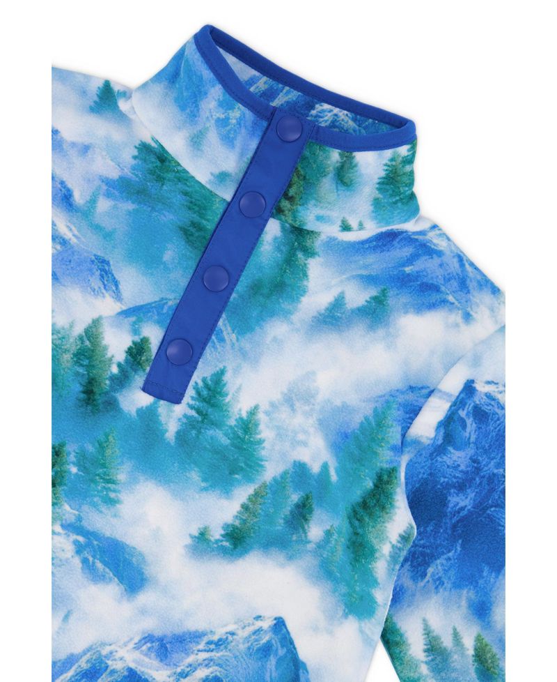 Boys' 4-20 Half-Zip Pullover Plush Mountain-Print Fleece Jacket