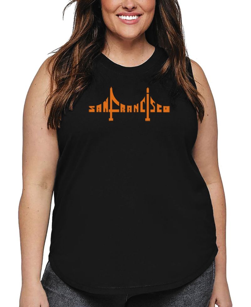 Plus Size San Francisco Bridge Word Art Tank Top