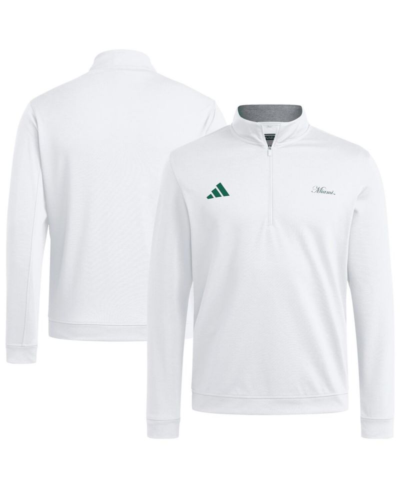Men's White Miami Hurricanes Elevated Quarter-Zip Jacket
