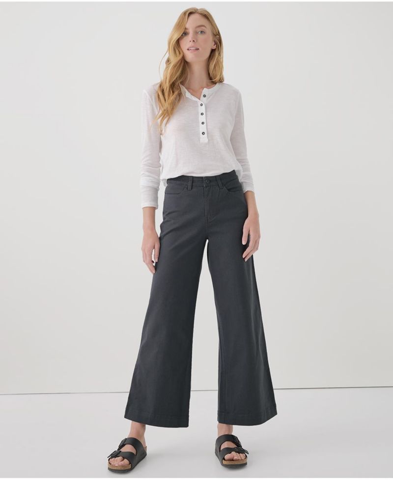 Women's Organic Cotton Stretch Twill Denim Wide Leg Pant