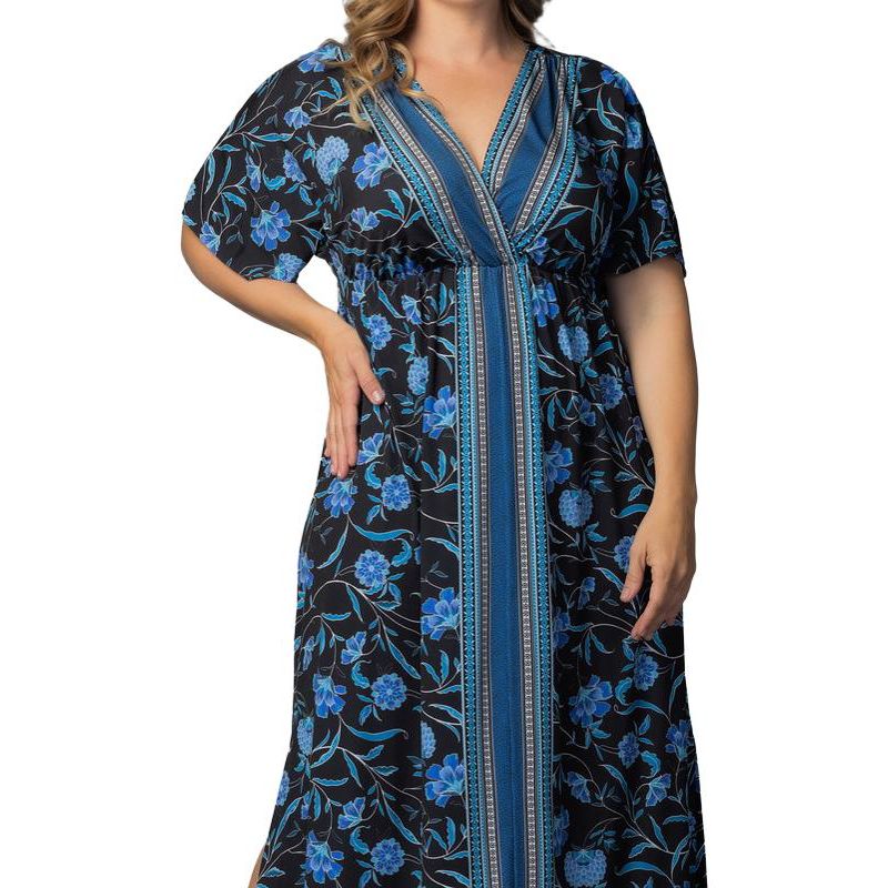 Plus Size Wanderlust Border Print Maxi Dress