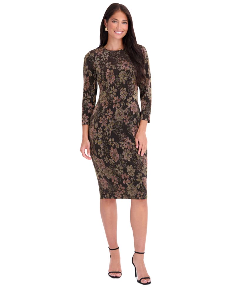 Women's Metallic-Knit Jacquard Dress