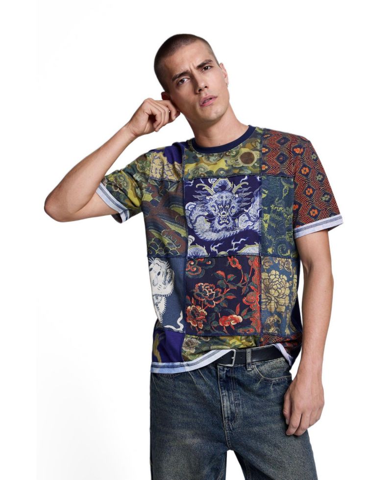Men's Straight-Leg Embroidered Denim Jeans