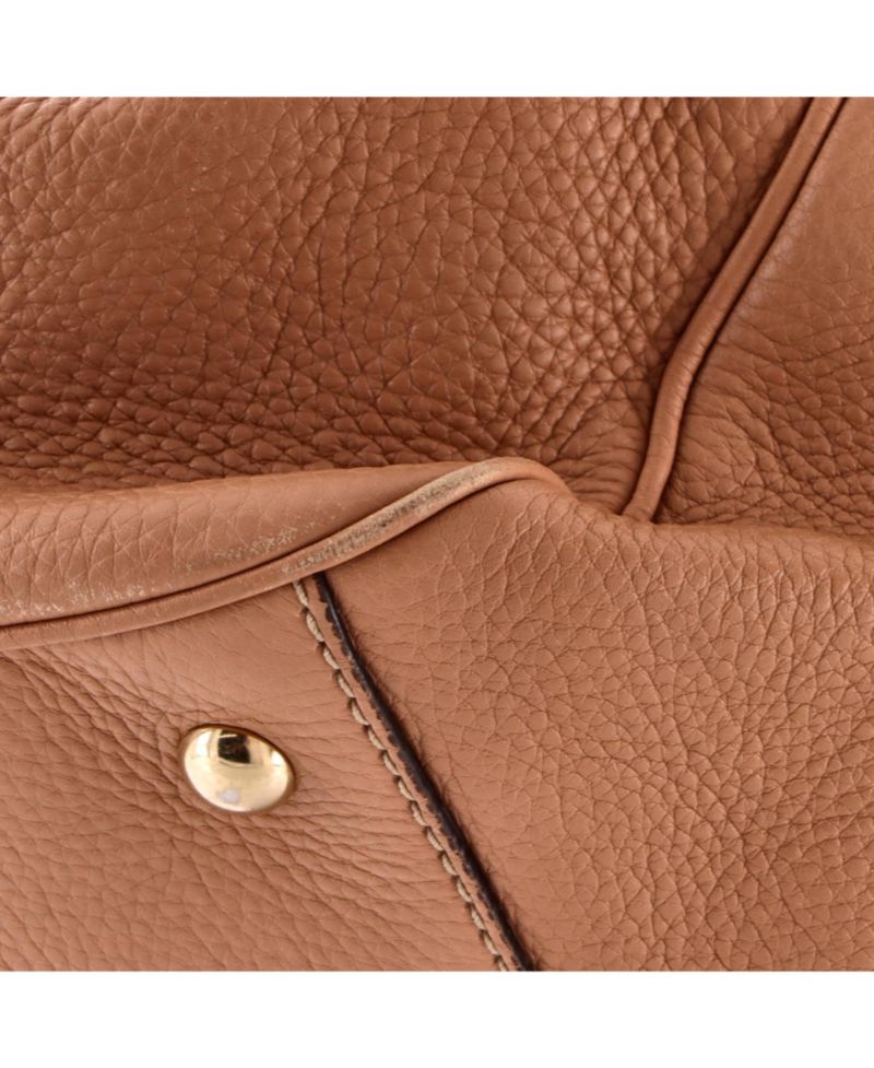 Large Bamboo Shopper Tote Leather