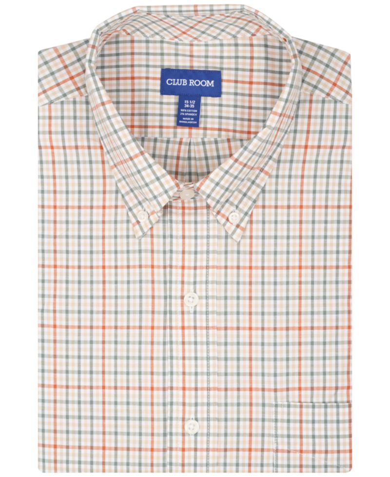 Men's Regular-Fit Harrington Plaid Dress Shirt