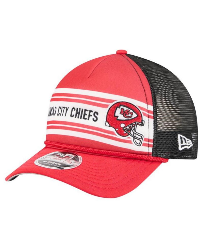 Men's Red Kansas City Chiefs Linear A-Frame 9FORTY Adjustable Hat