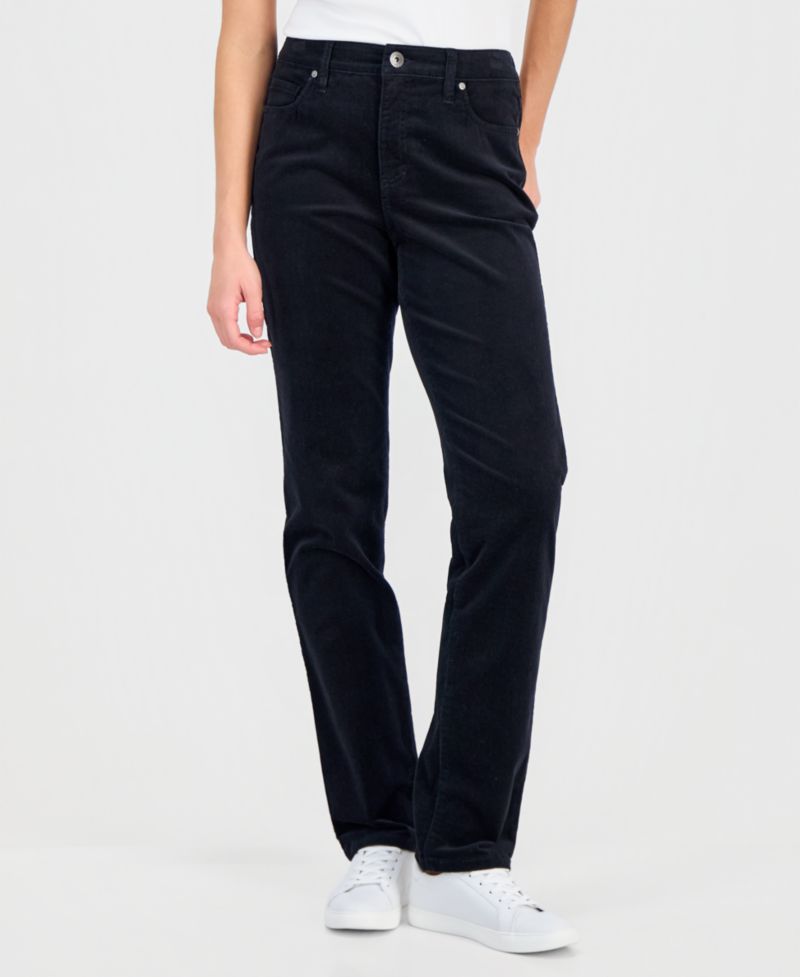 Petite Corduroy High-Waisted Straight-Leg Jeans