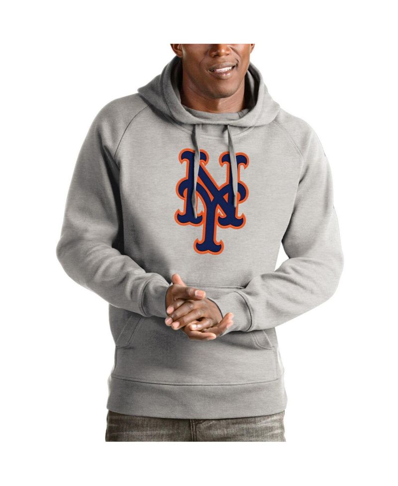Men's Heathered Gray New York Mets Victory Pullover Hoodie