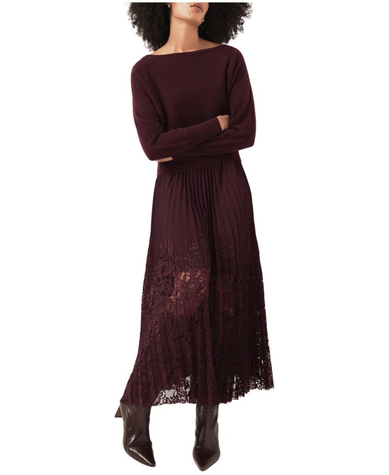 Women's Layered Lace Midi Dress
