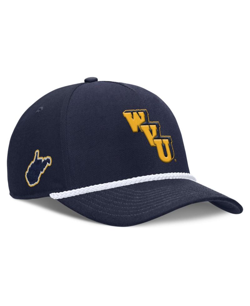 Men's and Women's Navy West Virginia Mountaineers 2026 Basketball Refresh 5-Panel Rope Rise Hat
