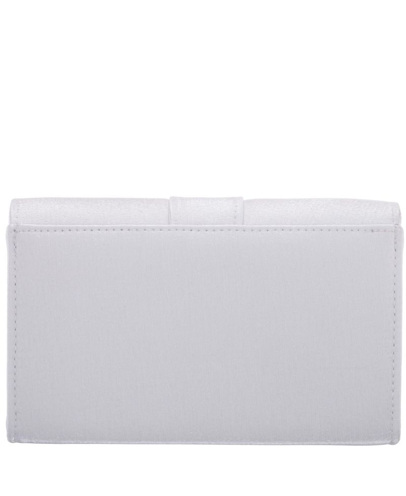 Tiered Crystal Bow Flap Clutch