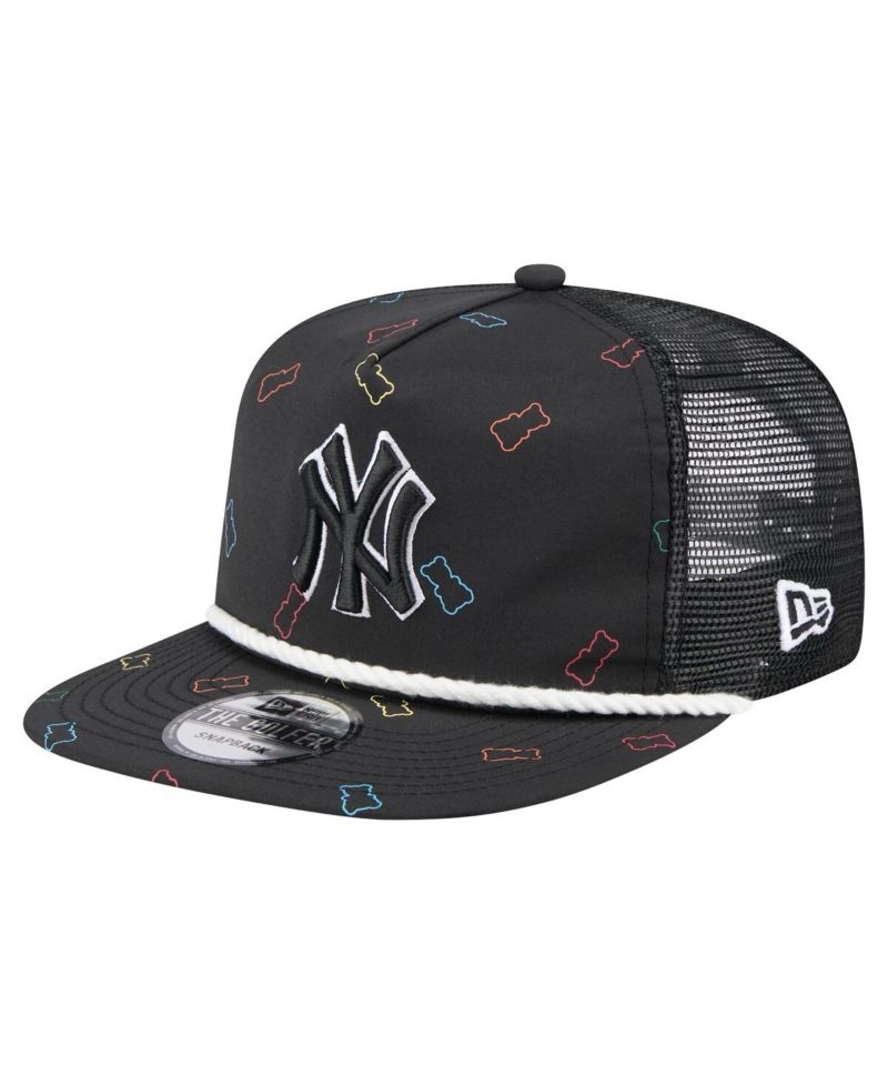 Men's Black New York Yankees Gummy Golfer Trucker Adjustable Hat