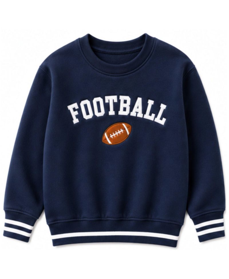 Boys' and Girls' 2T-5T Football Long-Sleeve Crewneck Sweatshirt