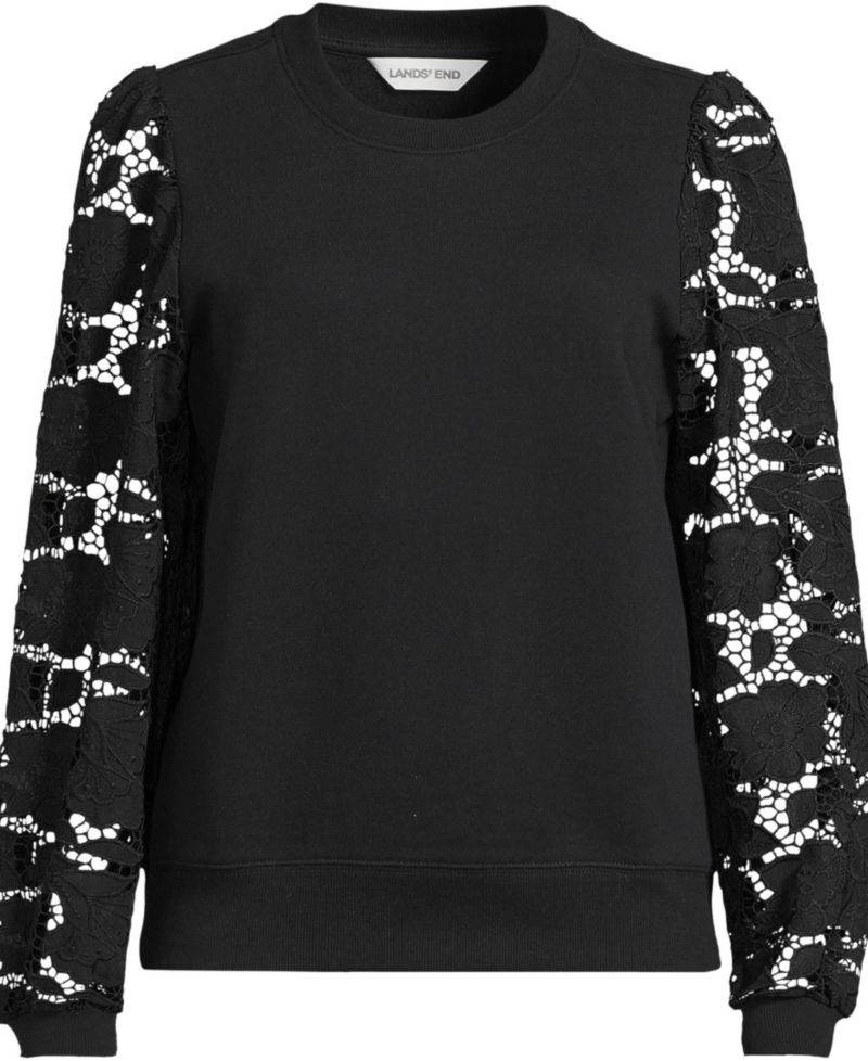 Women's Serious Sweats Lace Sleeve Sweatshirt