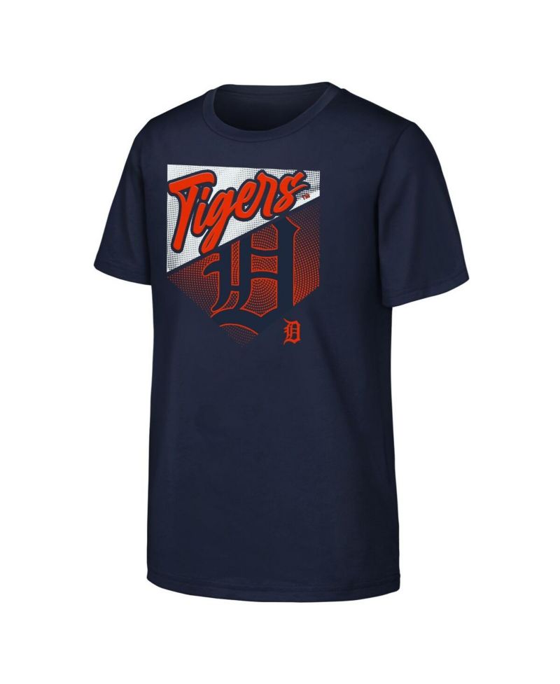 Big Boys and Girls Navy Detroit Tigers Prime Plate T-Shirt