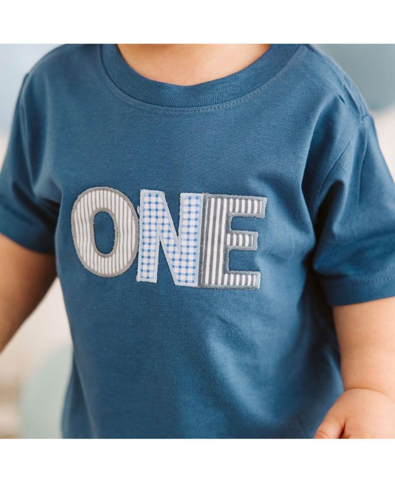 Baby Boys One Patchwork Patch Short Sleeve T-Shirt