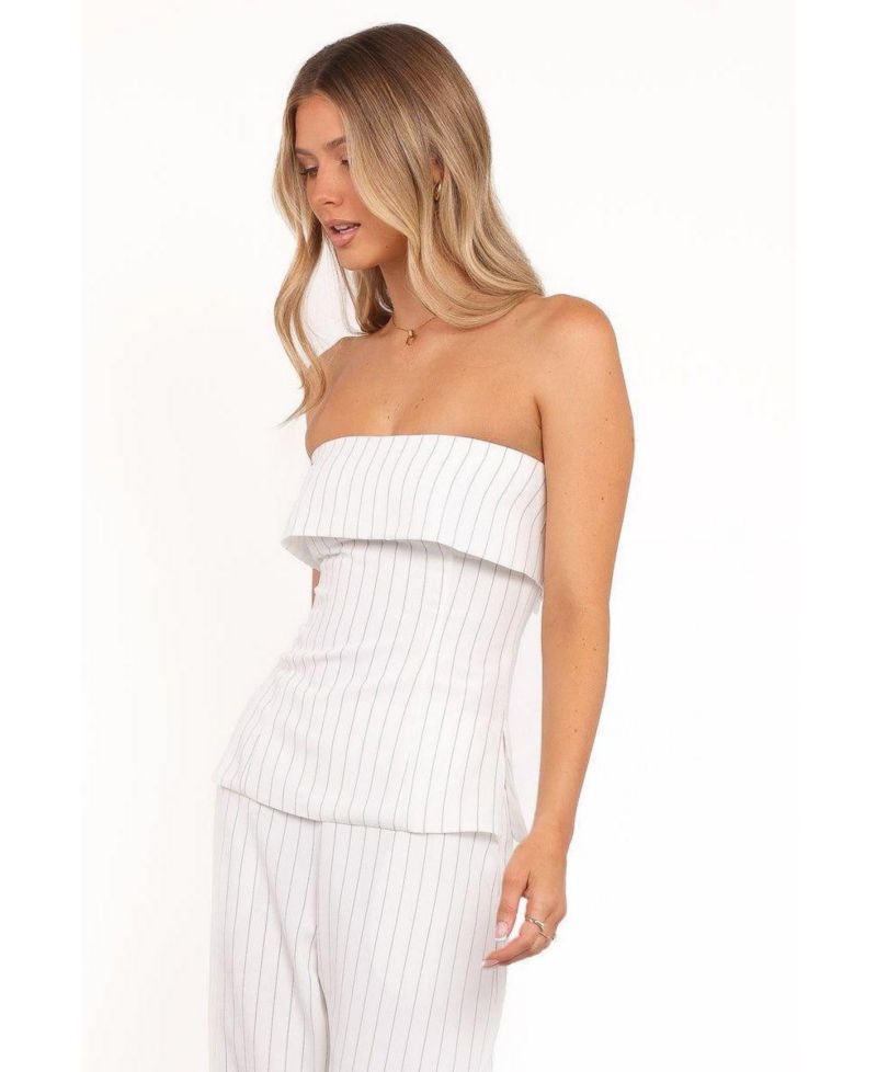 Women's Blakely Strapless Peplum Back-Zip Top