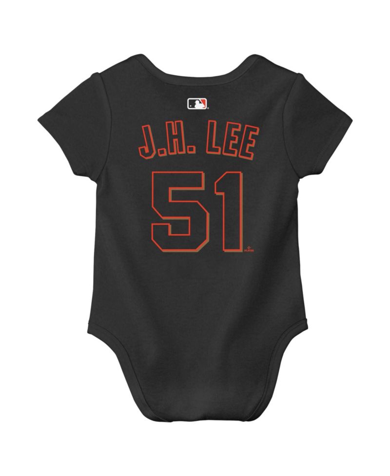 Baby Boys and Girls Jung Hoo Lee Black San Francisco Giants Name & Number Bodysuit