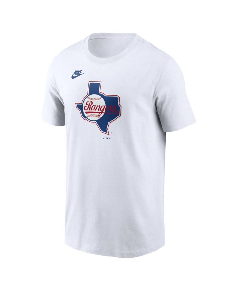 Men's White Texas Rangers Cooperstown Collection Logo T-Shirt