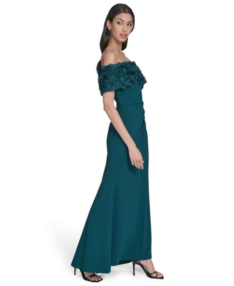 Women's Off-The-Shoulder Side-Ruched Gown