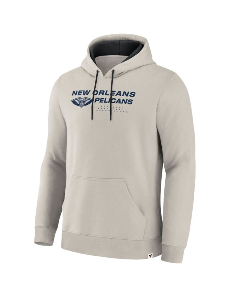 Men's Off White New Orleans Pelicans Crossover Collection Blocked Shot Premium Pullover Hoodie