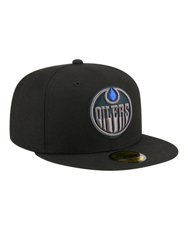 Men's Black Edmonton Oilers Color Pop 59FIFTY Fitted Hat