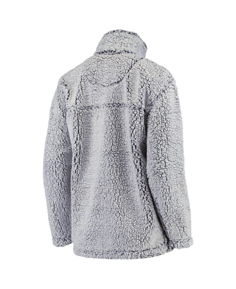 Women's Gray Arizona Cardinals Sherpa Quarter-Zip Pullover Jacket