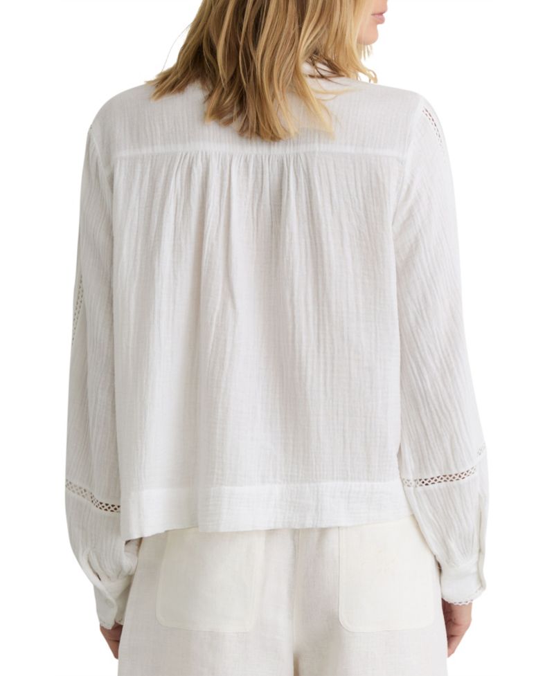 Women's Cotton Cheesecloth Long-Sleeve Top