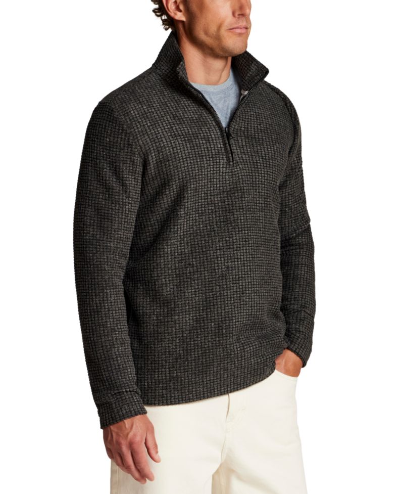Men's Terry Grid Fleece Quarter-Zip Sweater