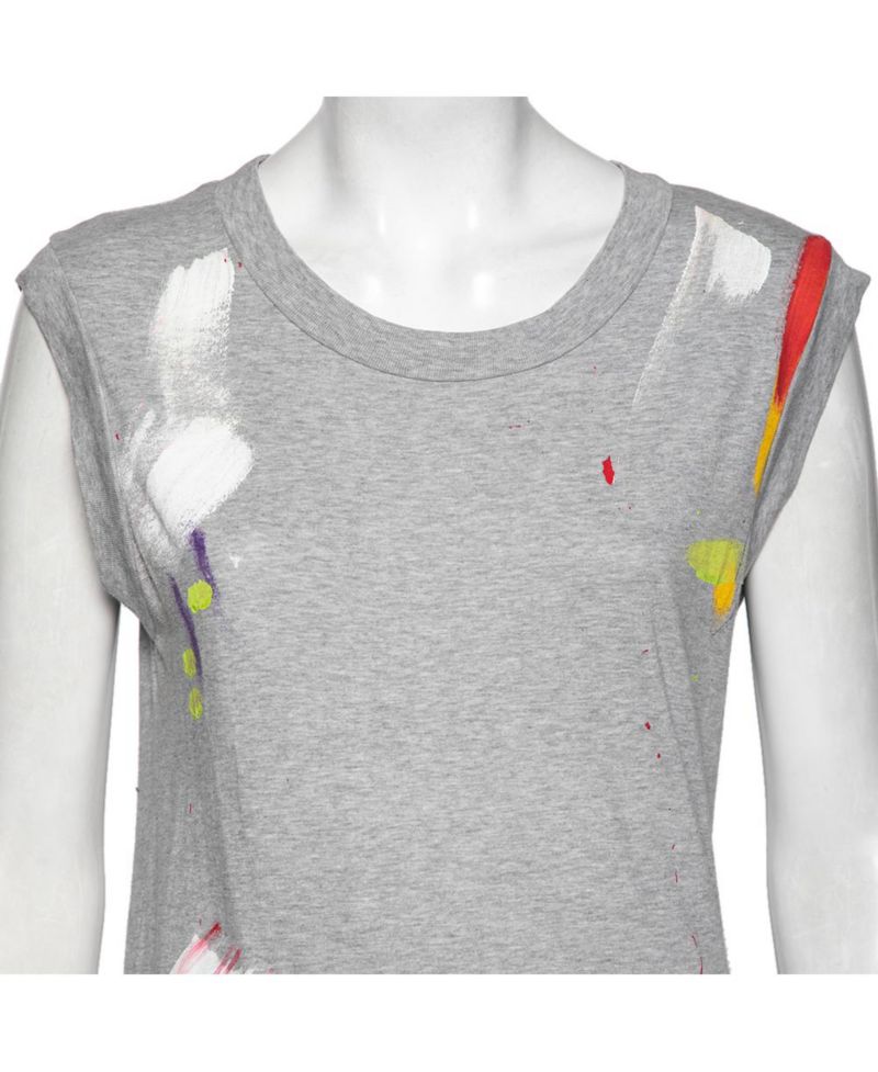 Women's Pre-Owned Dolce and Gabbana Grey Limited Edition Hand Painted Top