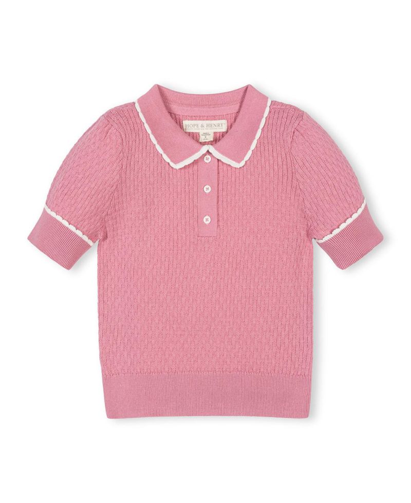 Little and Big Girl's (XXS-L) Organic Peter Pan Collar Sweater Polo