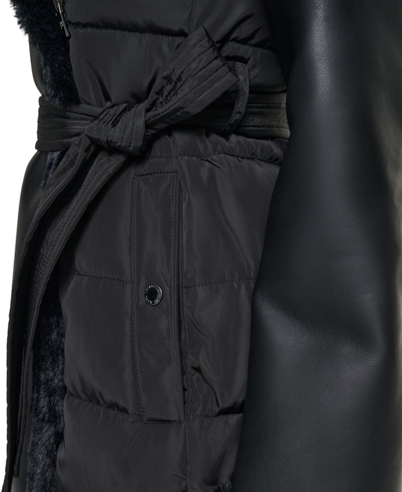 Long Belted Puffer Coat