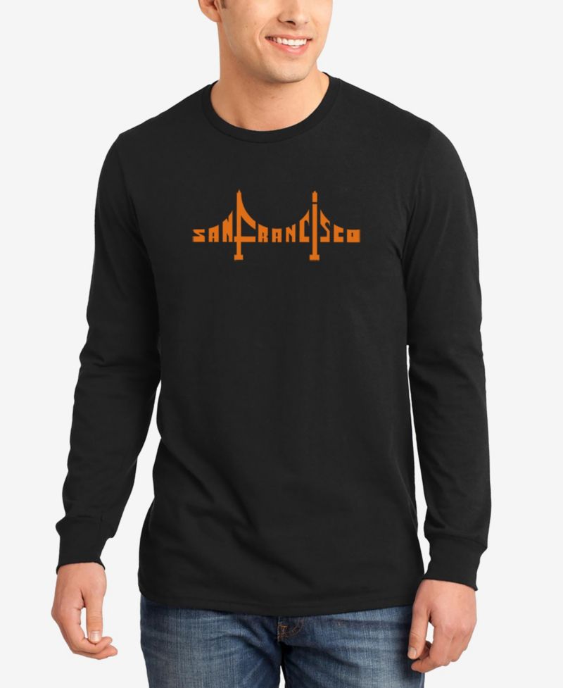 Men's San Francisco Bridge Word Art Long Sleeves T-shirt