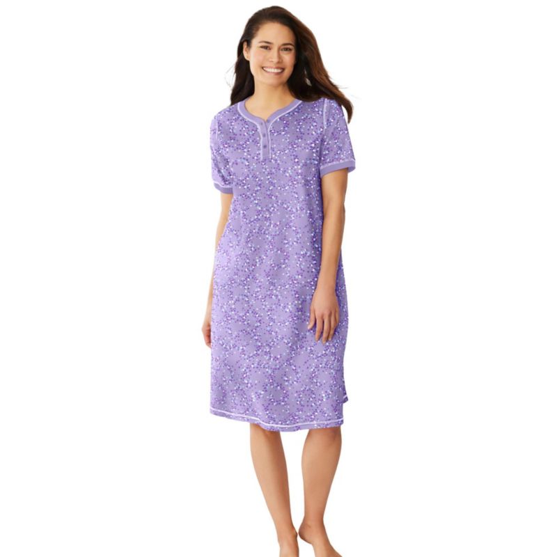 Women's Dreams and Co. Short Henley Sleepshirt