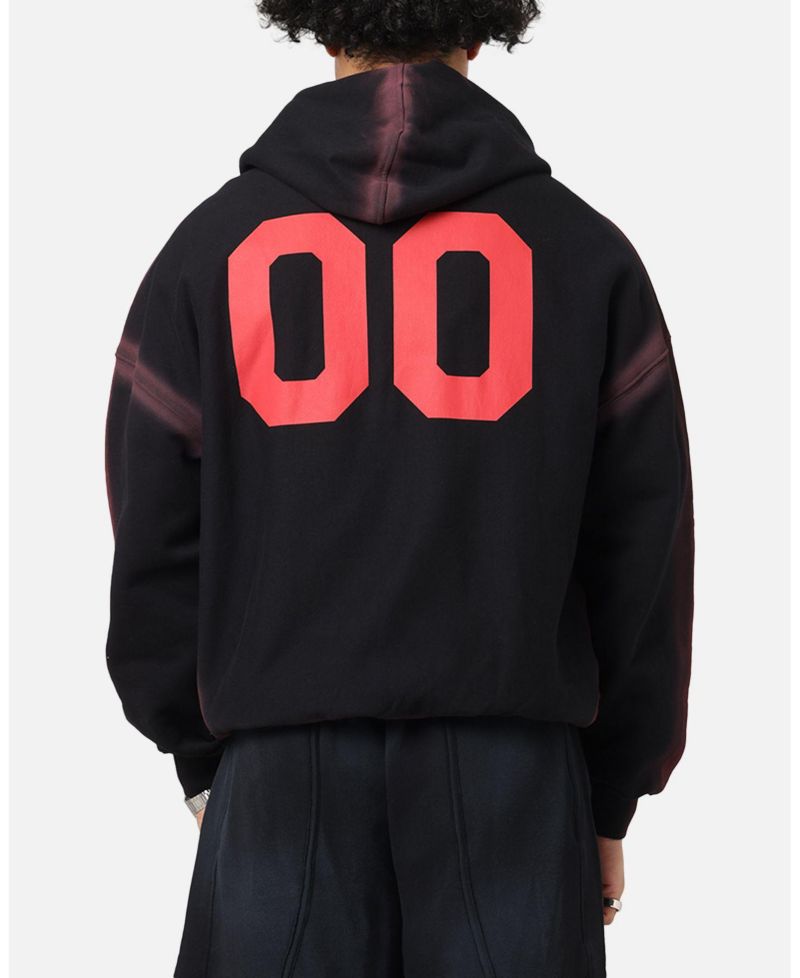 Men's Mosh Boxy Hoodie Sweatshirt - Sunfade Black/Red M