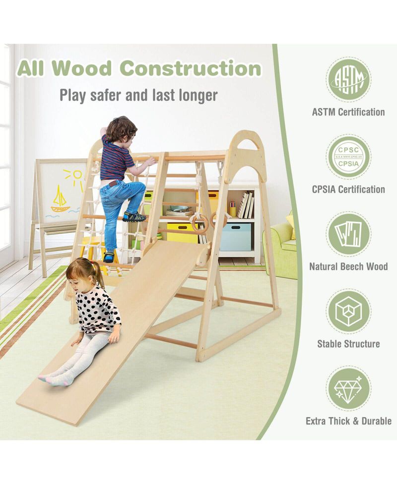 6-in-1 Wooden Indoor Kids' Playground