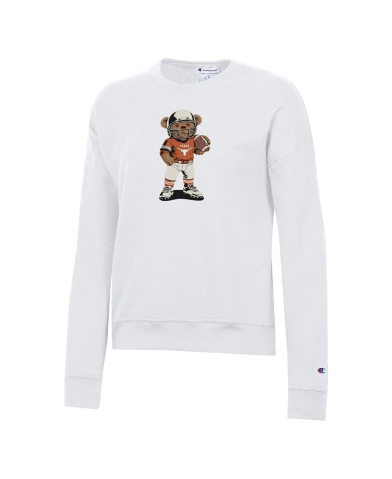 Women's White Texas Longhorns Teddy Bear Sweatshirt