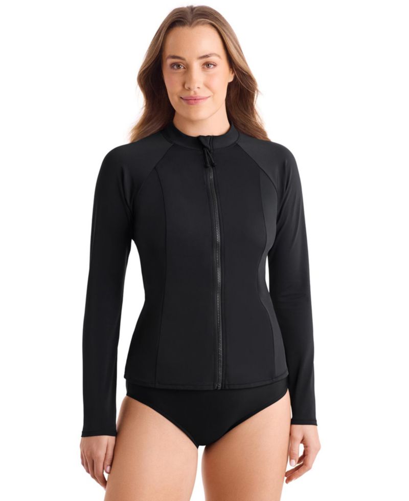 Women's Sport Long-Sleeve Swim Cover-Up Shirt