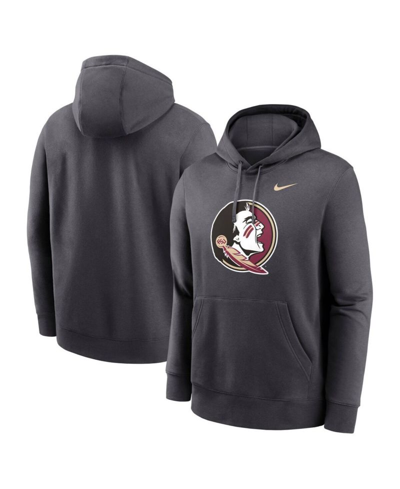 Men's Anthracite Florida State Seminoles Primetime Club Fleece Pullover Hoodie