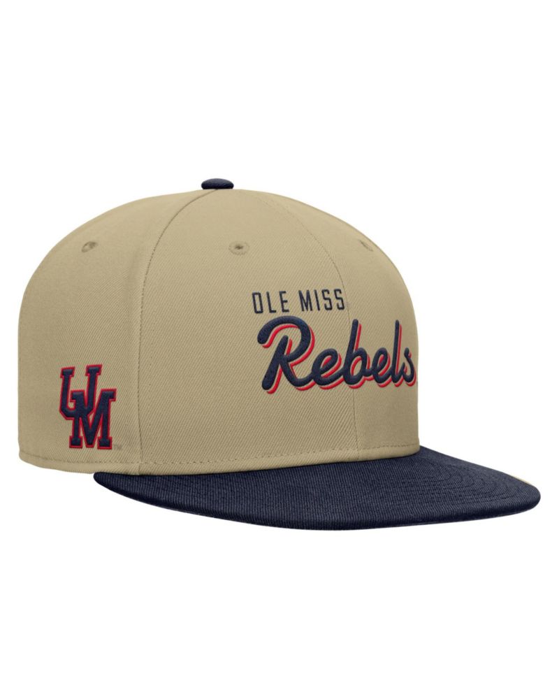 Men's Beige/Navy Ole Miss Rebels Pro Dri-FIT Snapback Hat