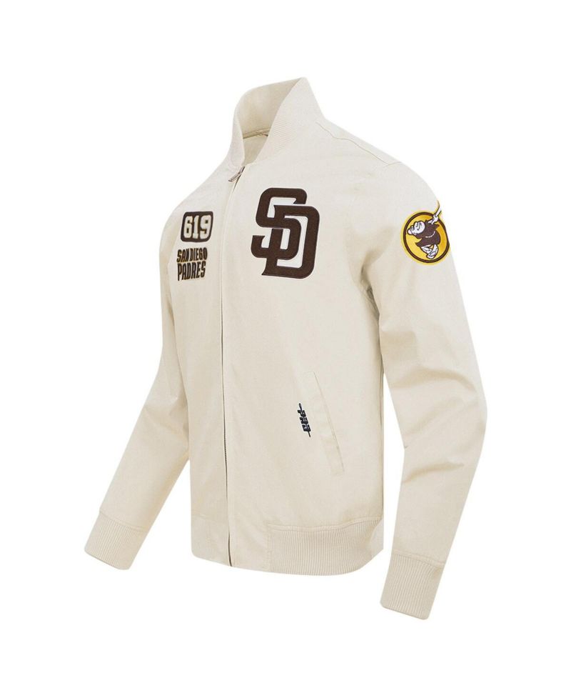 Men's Cream San Diego Padres Area Code Twill Full-Zip Jacket