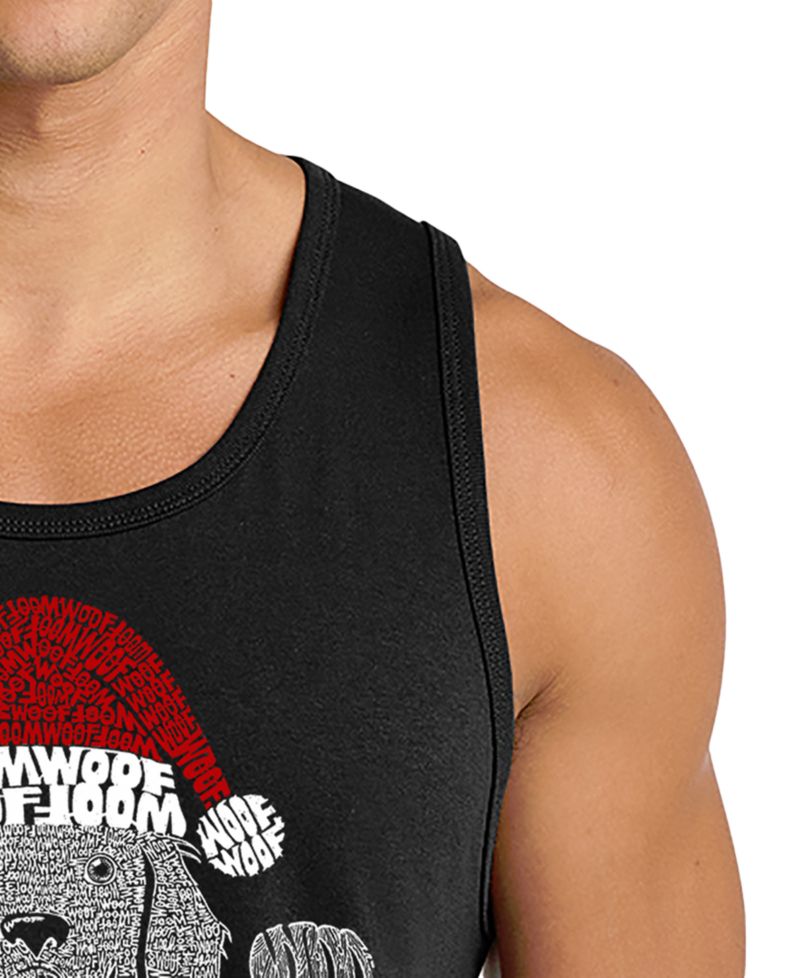 Men's Santa Dog Word Art Tank Top