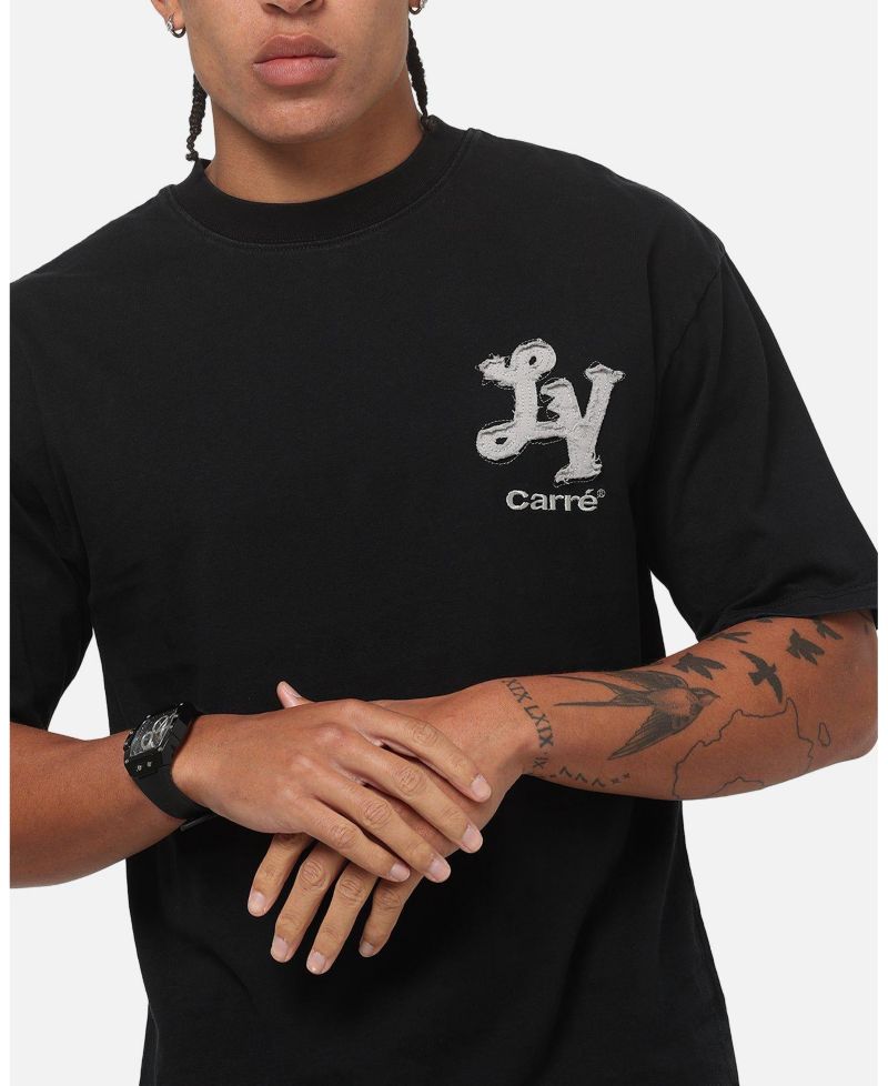 Men's Los Angeles City Series Oversized-Fit Contrast Gothic Chest Logo Print T-Shirt