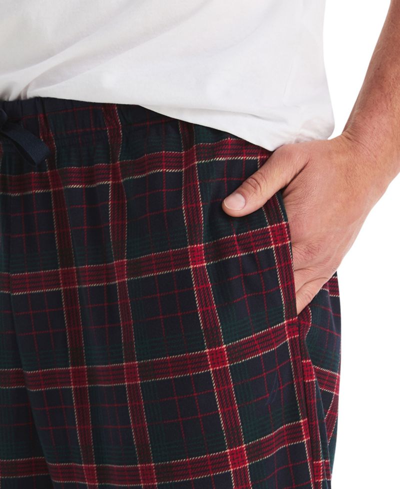 Men's Plaid Fleece Relaxed-Fit Pajama Pants