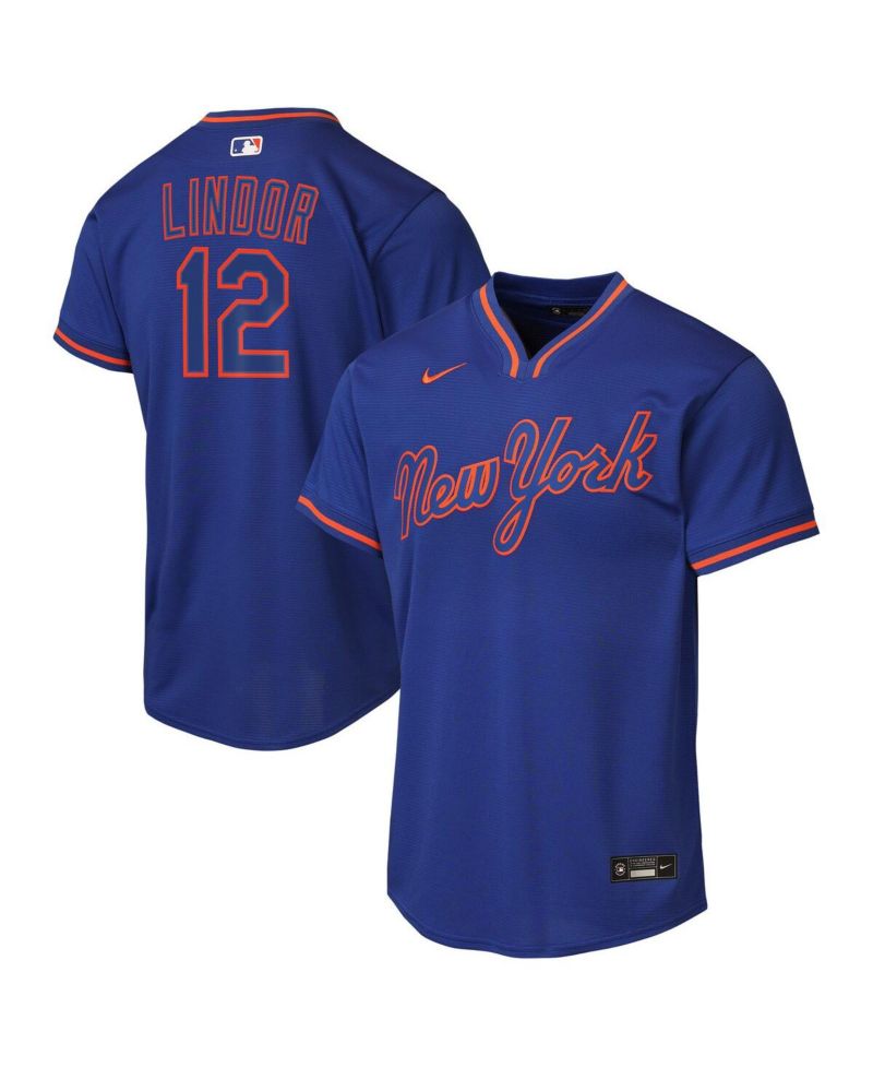 Big Boys and Girls Francisco Lindor Royal New York Mets Alternate Replica Jersey