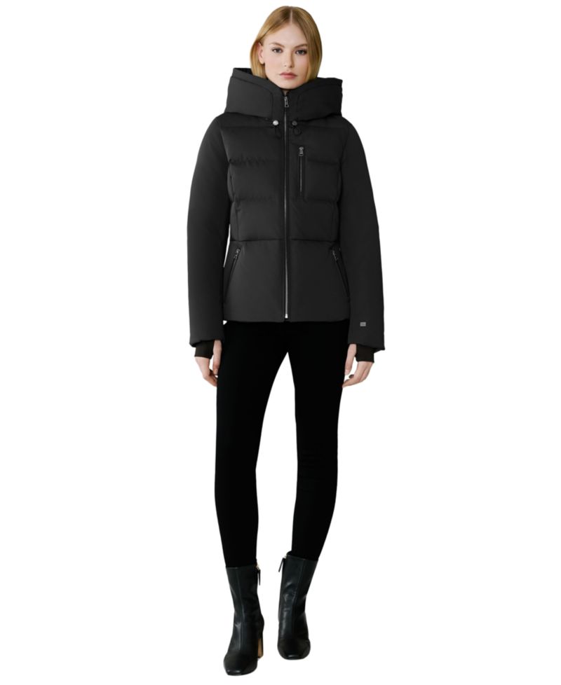 Women's Hooded Zip-Front Down Puffer Coat