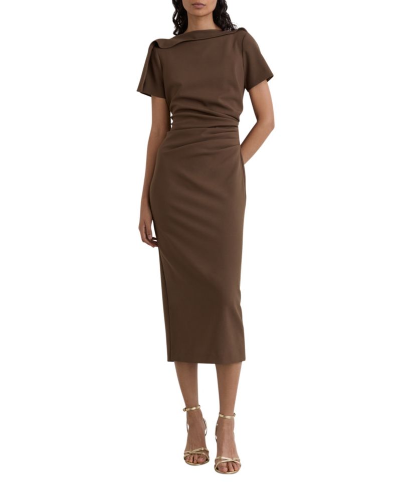 Women's Hilary Short-Sleeve Boat-Neck Midi Dress