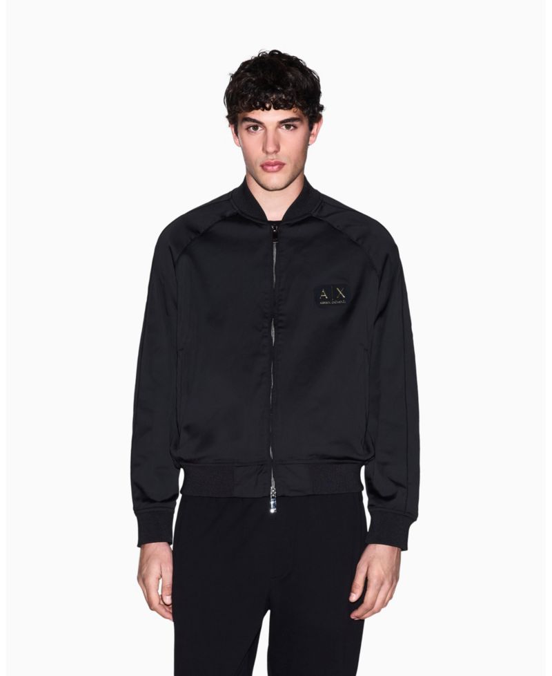 Men's Black and Gold Bomber Jacket